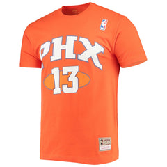 Steve Nash Phoenix Suns Hardwood Classics Stitch Name & Number T-Shirt - Orange cheap