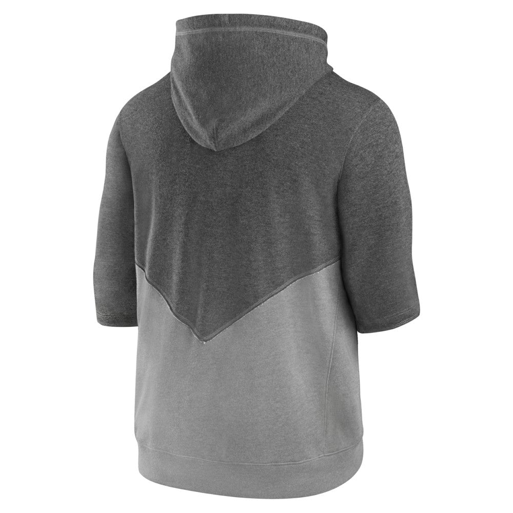 Cleveland Guardians Team Modern Arch 3/4 Sleeve Pullover Hoodie Heathered Charcoal/Heathered Gray