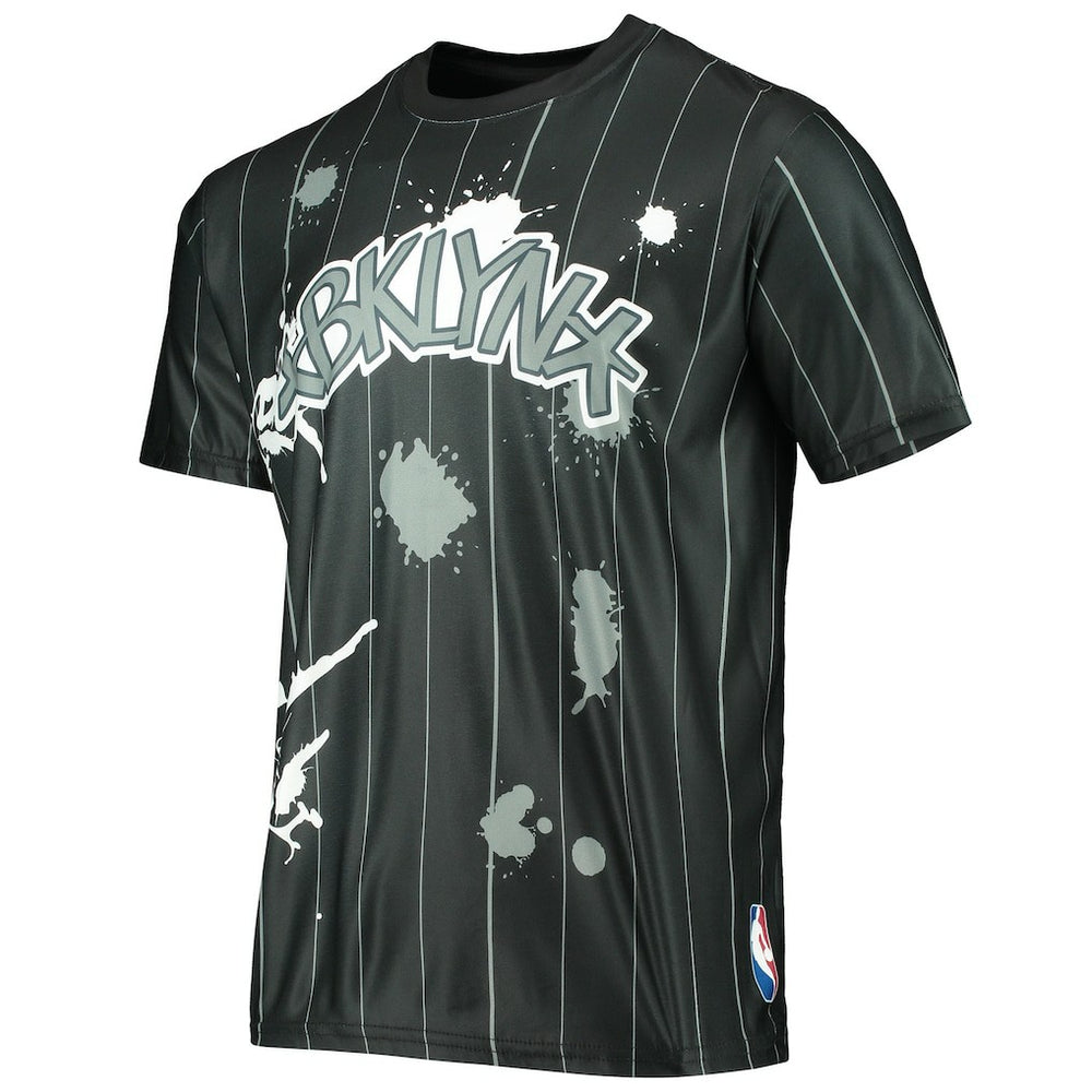 Brooklyn Nets FISLL Striped Splatter T-Shirt - Black sale