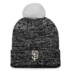 San Francisco Giants Women's Iconic Cuffed Knit Hat with Pom Black/White
