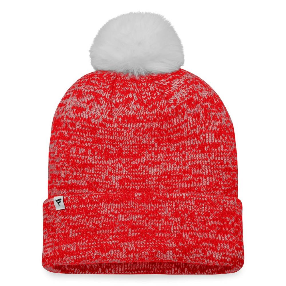 Washington Nationals Women's Iconic Cuffed Knit Hat with Pom Red/White