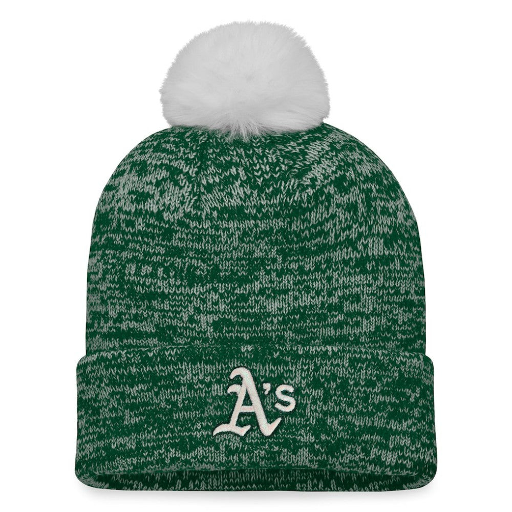 Athletics Women's Iconic Cuffed Knit Hat with Pom Green/White