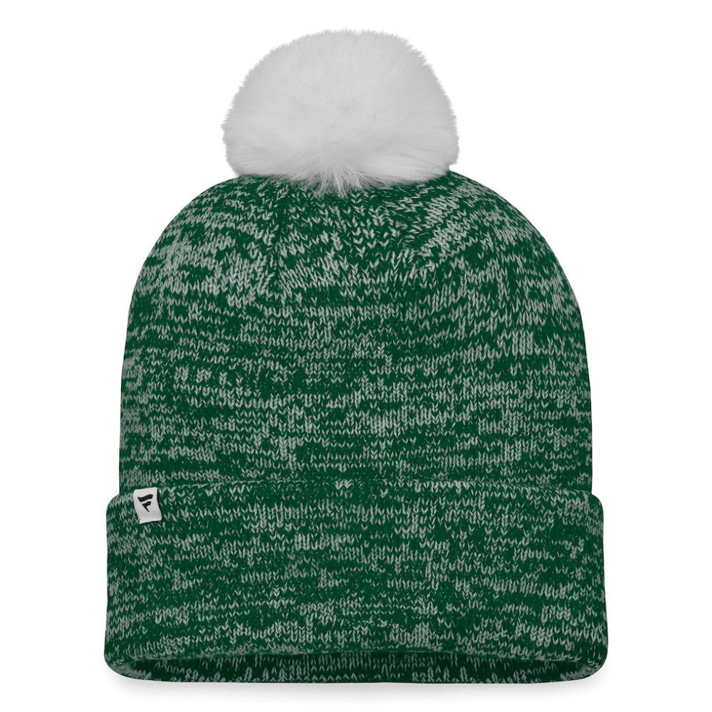 Athletics Women's Iconic Cuffed Knit Hat with Pom Green/White