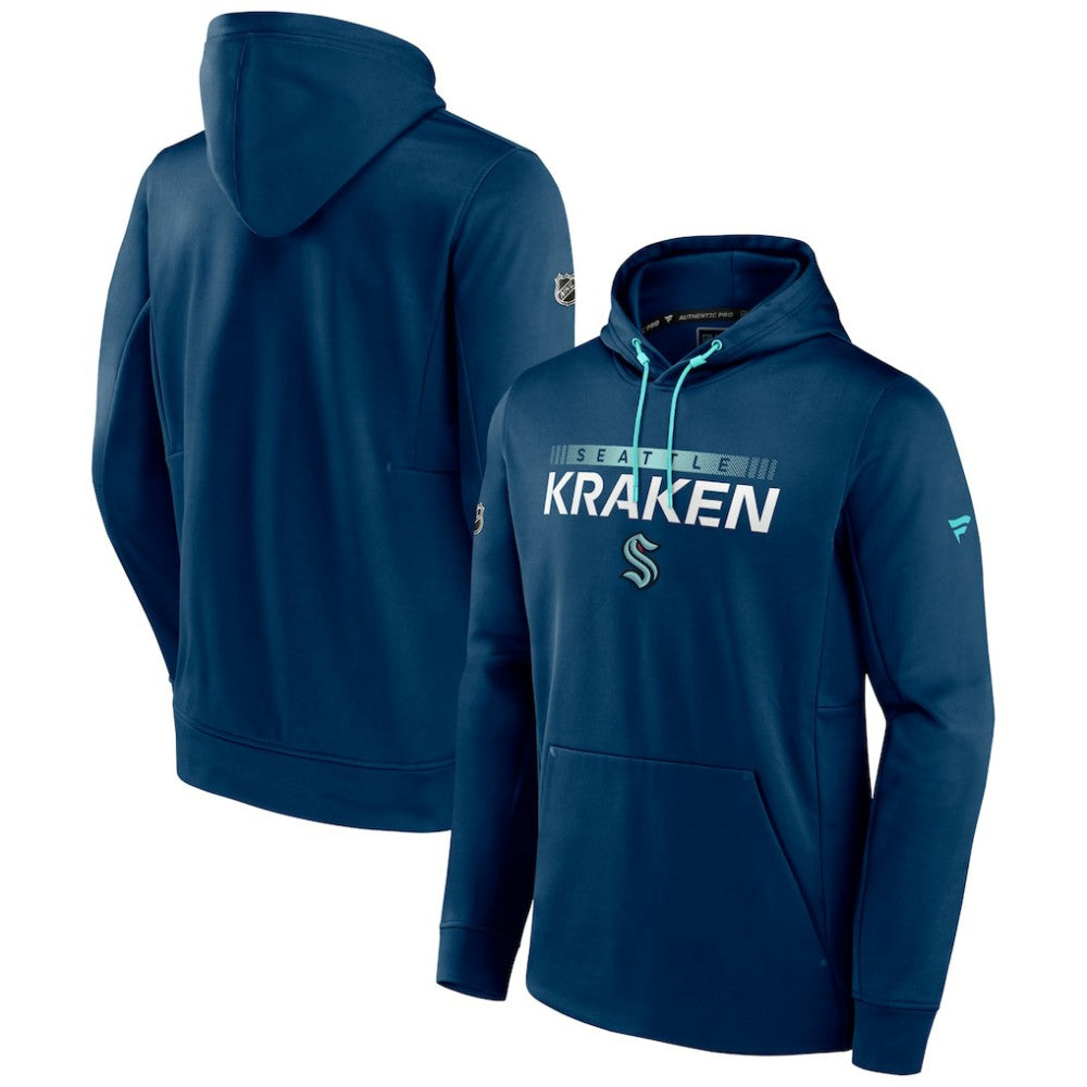 Seattle Kraken Fanatics Authentic Pro Rink Pullover Hoodie - Deep Sea Blue Hoodies
