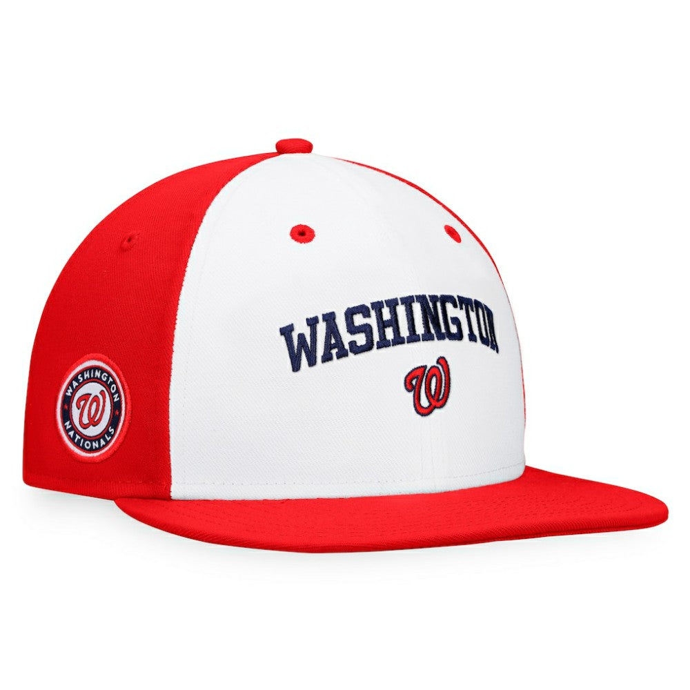Washington Nationals Iconic Color Blocked Fitted Hat White/Red