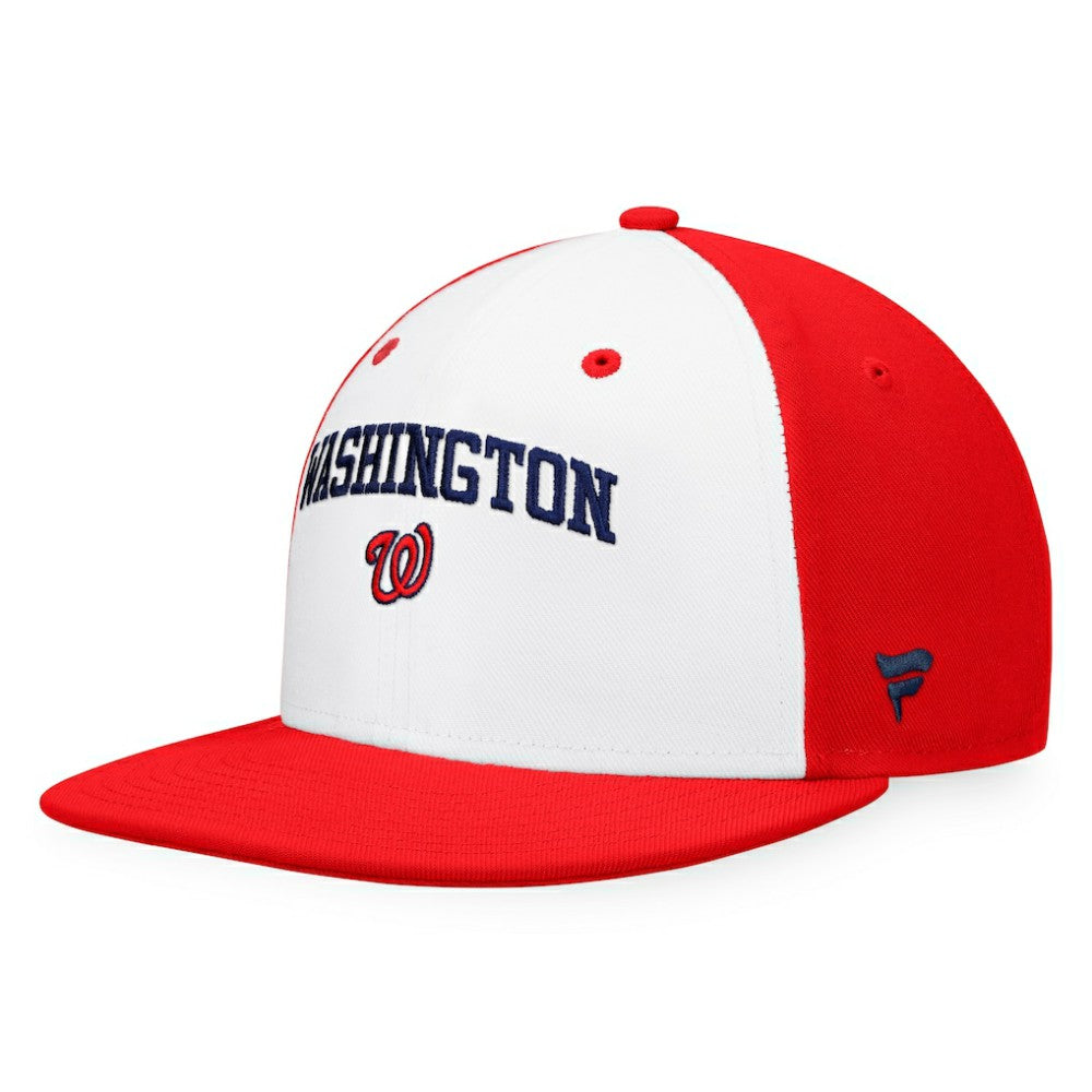Washington Nationals Iconic Color Blocked Fitted Hat White/Red