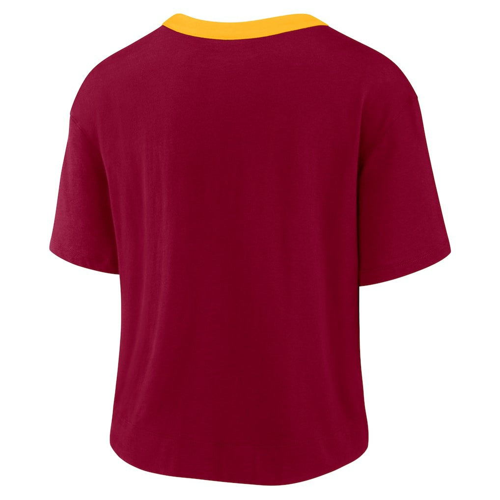 Washington Commanders Women's High Hip Fashion Cropped Top - Burgundy cheap