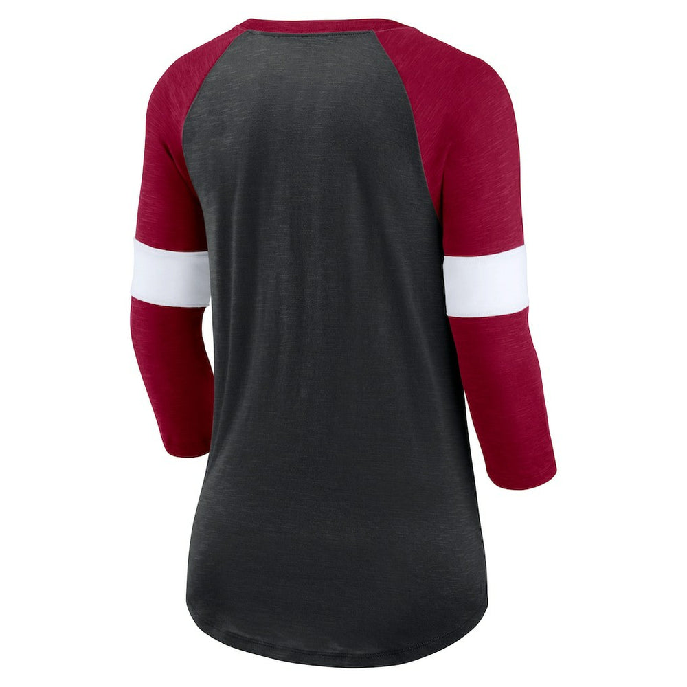 Washington Commanders Women's Football Pride Raglan 3/4-Sleeve T-Shirt - Heather Black/Burgundy cheap