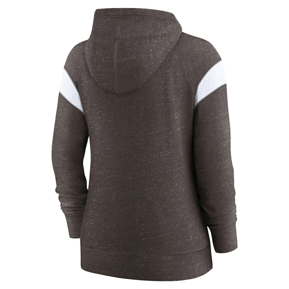 Cleveland Browns Women's Monaco Lightweight Full-Zip Hoodie - Brown/White sale