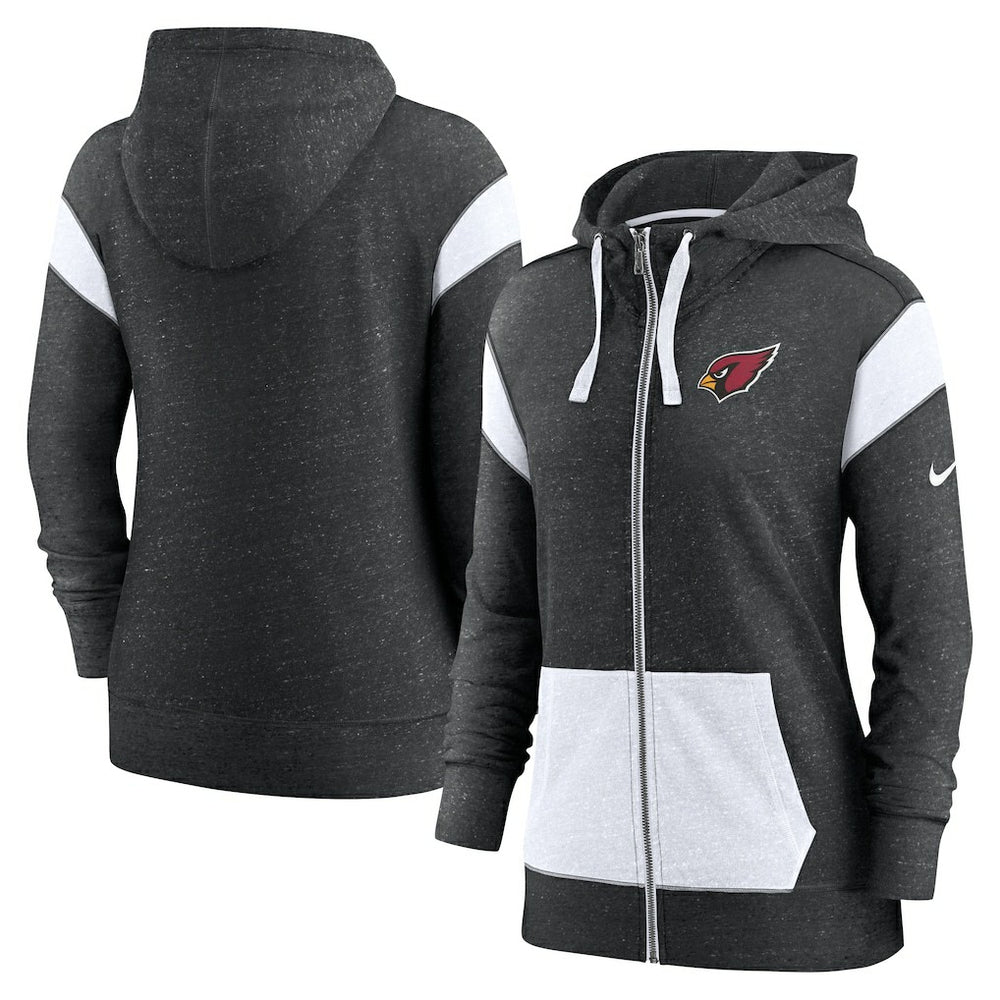 Arizona Cardinals Women's Monaco Lightweight Full-Zip Hoodie - Heather Black/White cheap