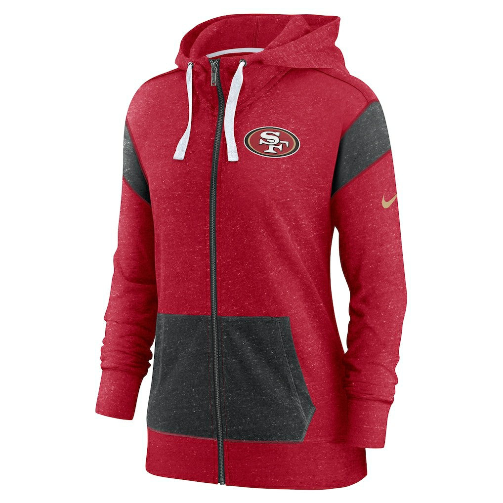 San Francisco 49ers Women's Monaco Lightweight Full-Zip Hoodie - Scarlet/Heather Black outlet