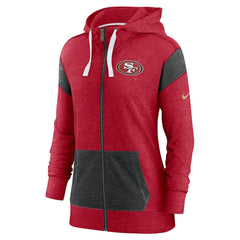 San Francisco 49ers Women's Monaco Lightweight Full-Zip Hoodie - Scarlet/Heather Black outlet