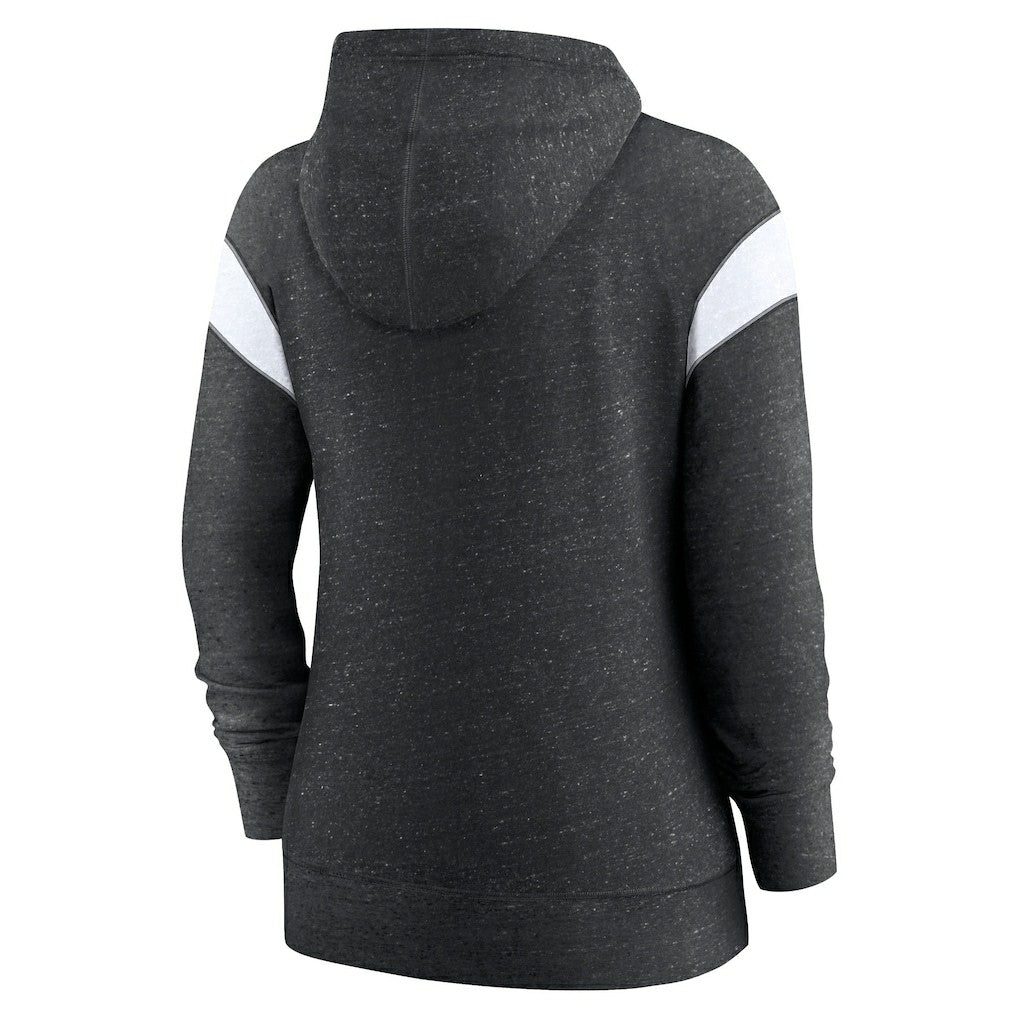 New Orleans Saints Women's Plus Size Monaco Full-Zip Lightweight Hoodie - Heather Black/White cheap