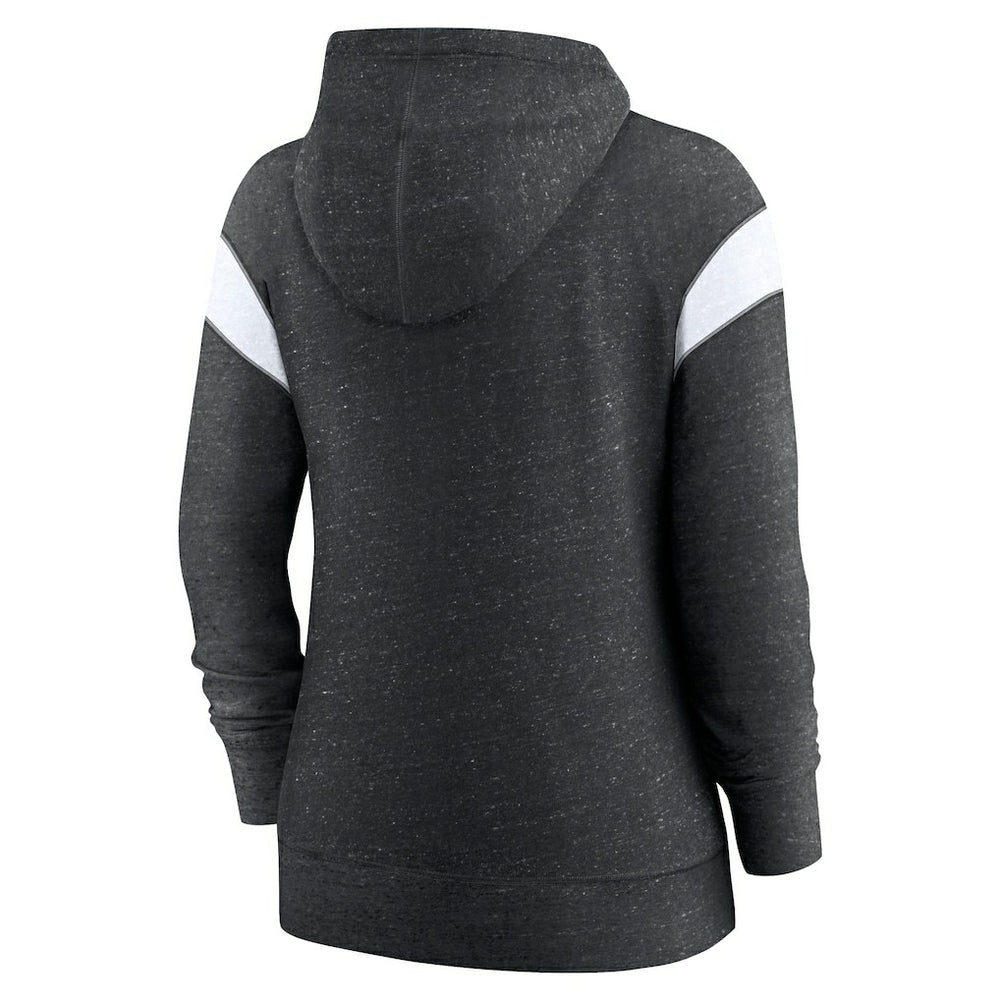 New Orleans Saints Women's Plus Size Monaco Full-Zip Lightweight Hoodie - Heather Black/White cheap