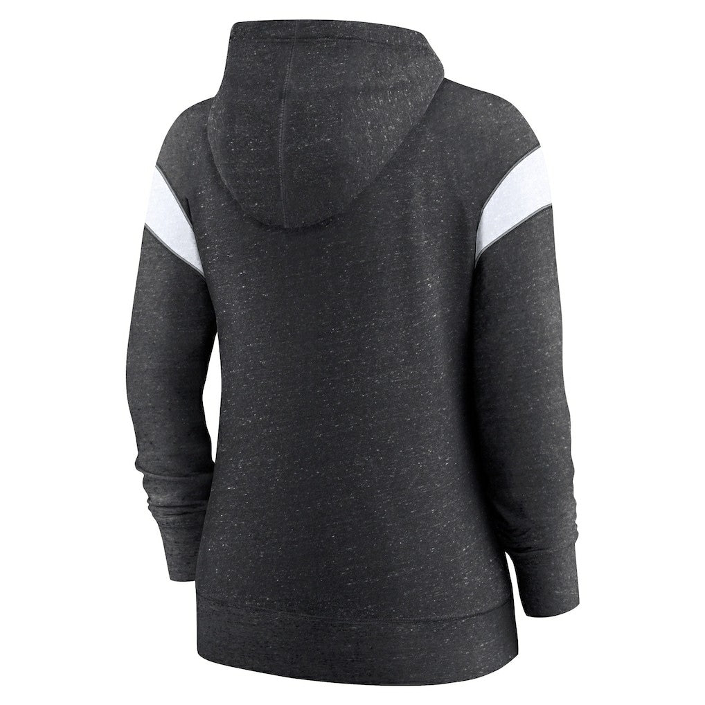 Las Vegas Raiders Women's Plus Size Monaco Full-Zip Lightweight Hoodie - Heather Black/White outlet