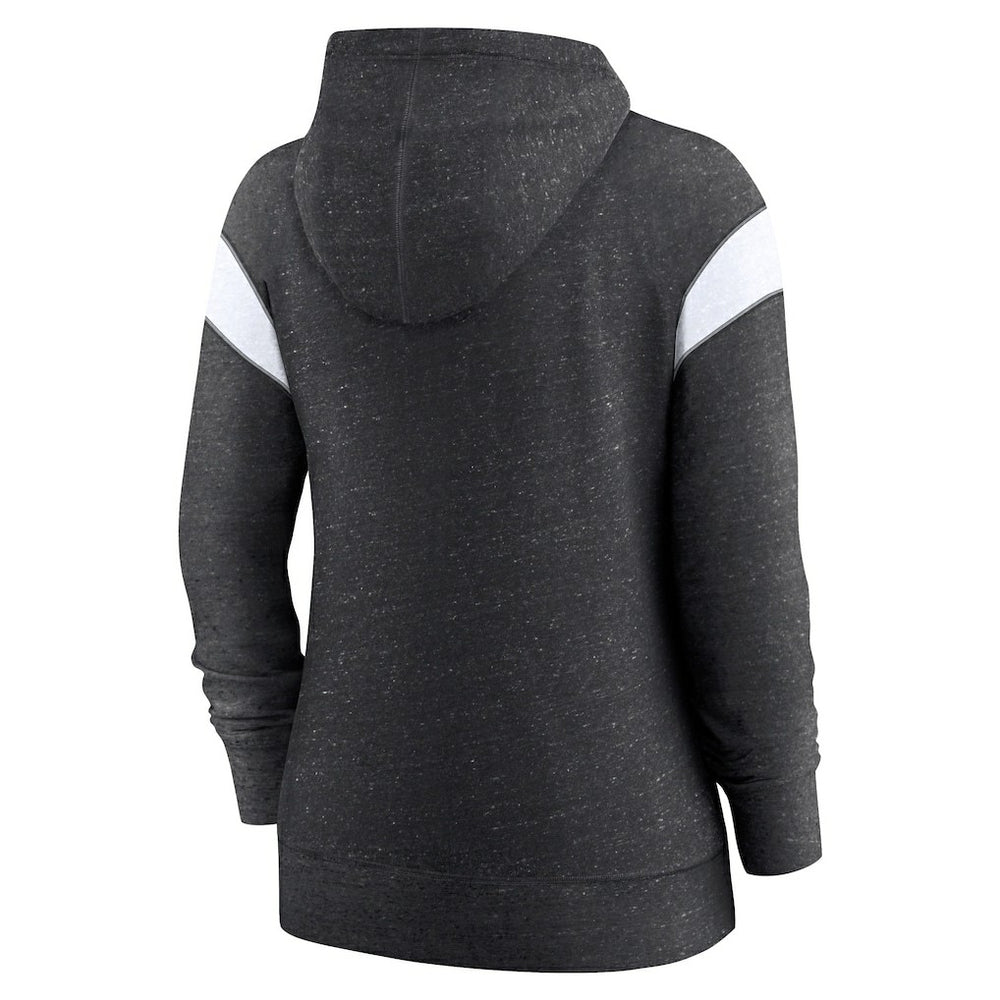 Las Vegas Raiders Women's Plus Size Monaco Full-Zip Lightweight Hoodie - Heather Black/White outlet