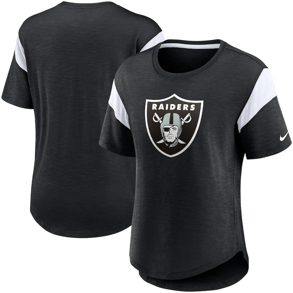 Las Vegas Raiders Women's Primary Logo Fashion Top - Heather Black outlet