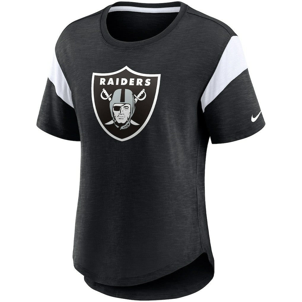 Las Vegas Raiders Women's Primary Logo Fashion Top - Heather Black outlet