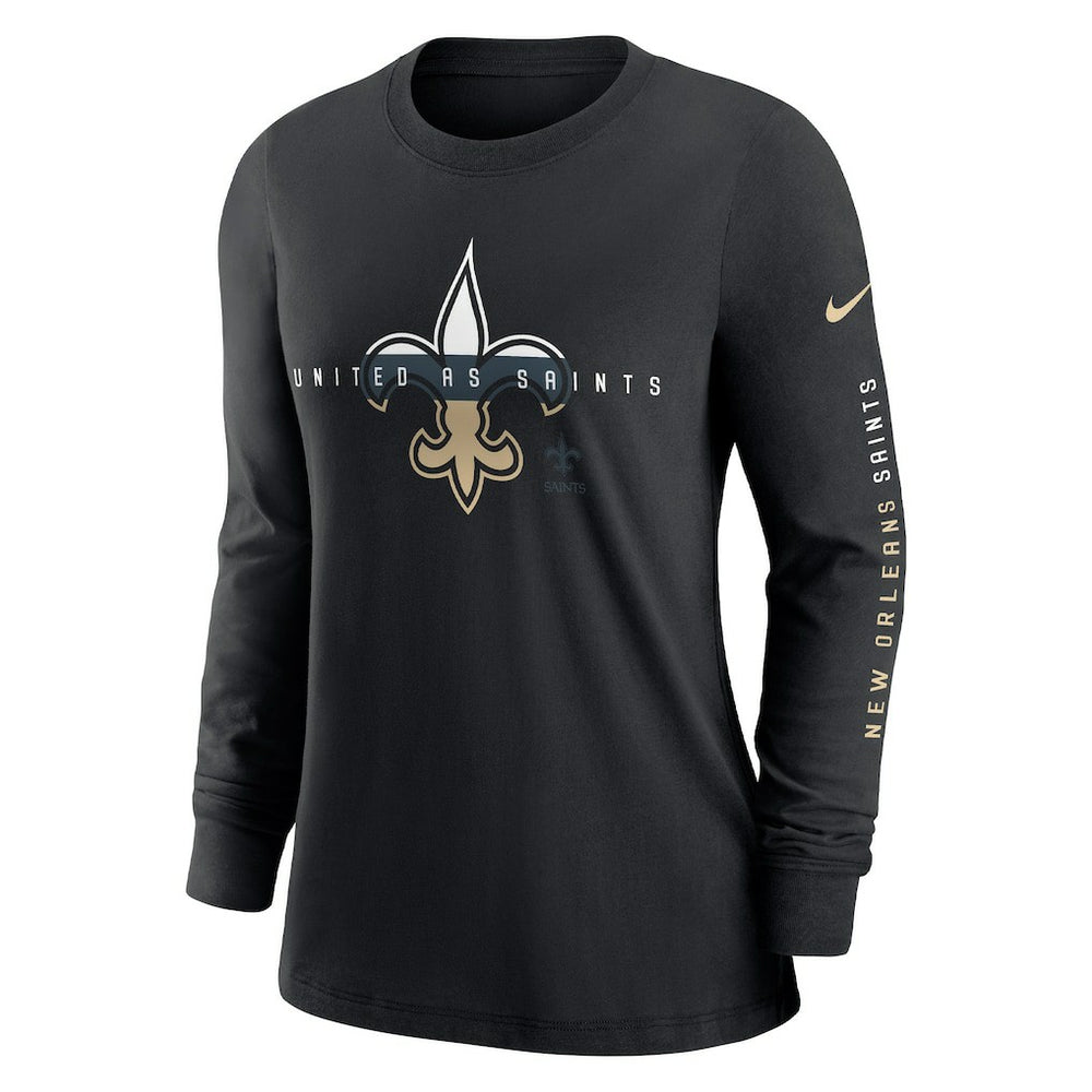 New Orleans Saints Women's Prime Split Long Sleeve T-Shirt - Black for sale