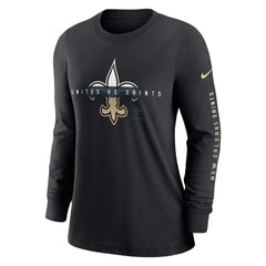 New Orleans Saints Women's Prime Split Long Sleeve T-Shirt - Black for sale