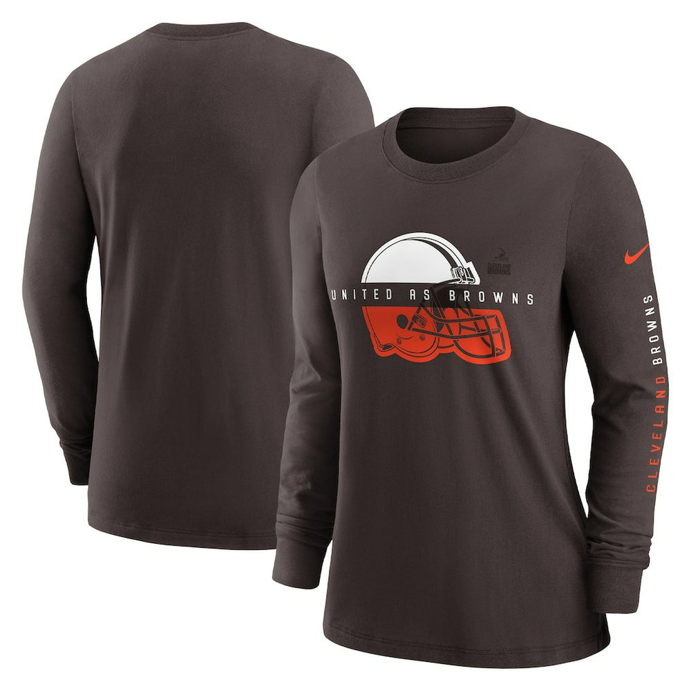 Cleveland Browns Women's Prime Split Long Sleeve T-Shirt - Brown outlet