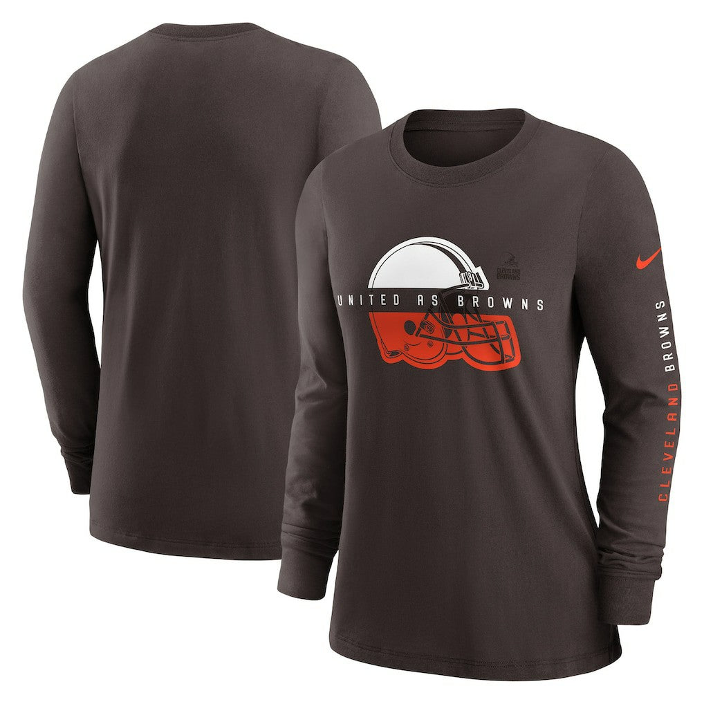 Cleveland Browns Women's Prime Split Long Sleeve T-Shirt - Brown outlet