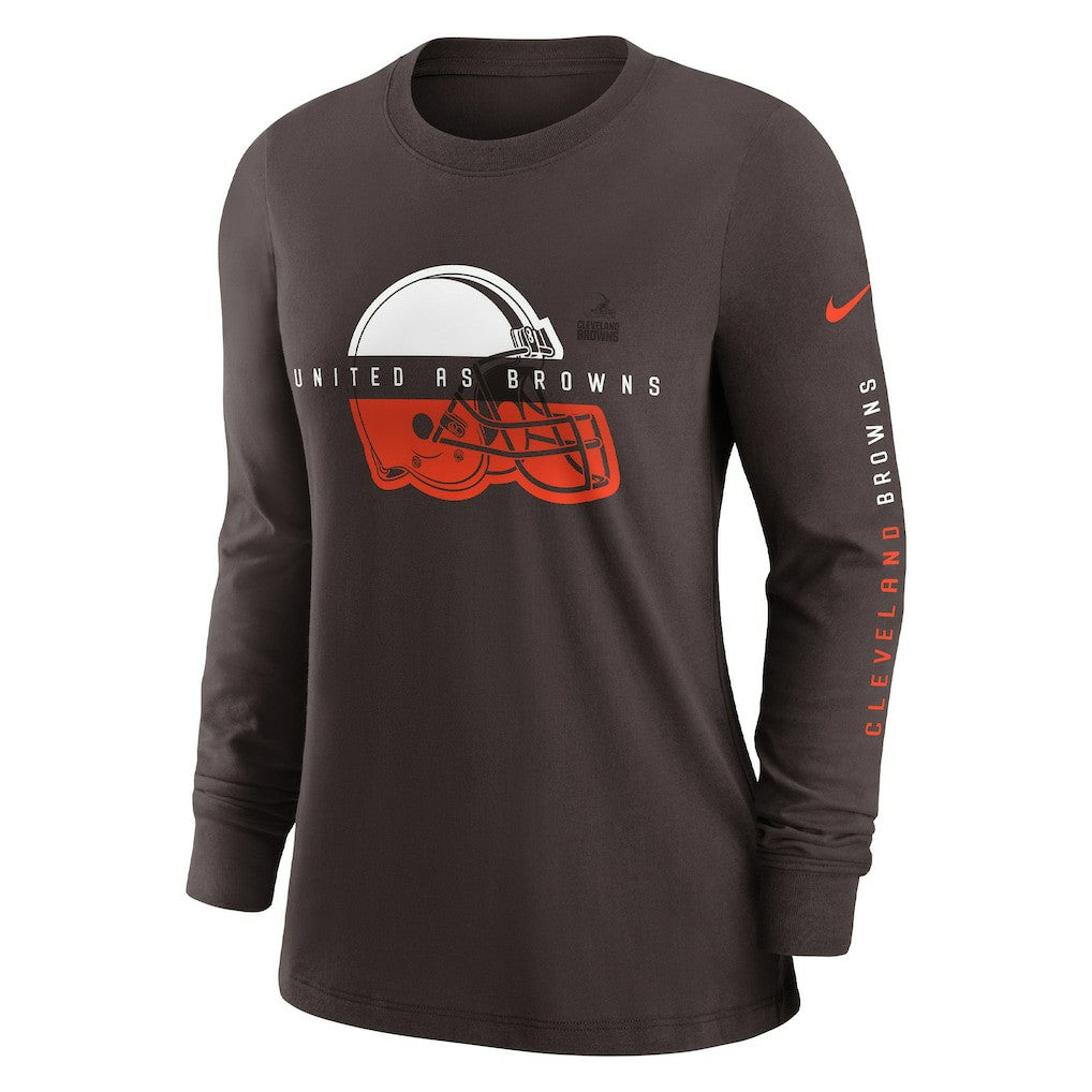 Cleveland Browns Women's Prime Split Long Sleeve T-Shirt - Brown outlet