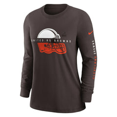 Cleveland Browns Women's Prime Split Long Sleeve T-Shirt - Brown outlet