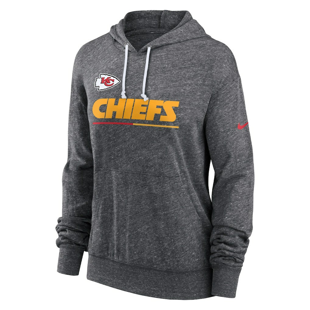Kansas City Chiefs Women's Team Spirit Gym Vintage Lightweight Hoodie Top - Heather Charcoal online