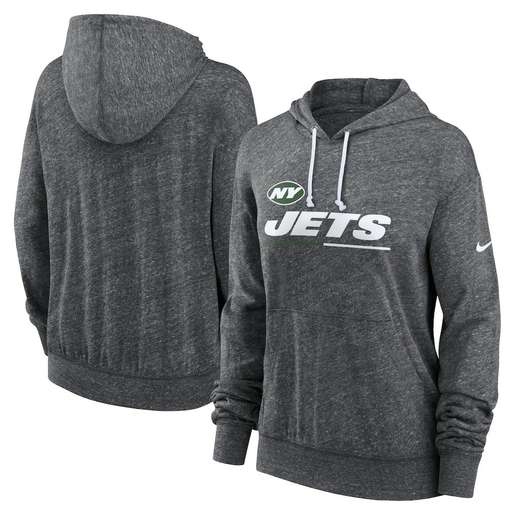 New York Jets Women's Team Spirit Gym Vintage Lightweight Hoodie Top - Heather Charcoal sale