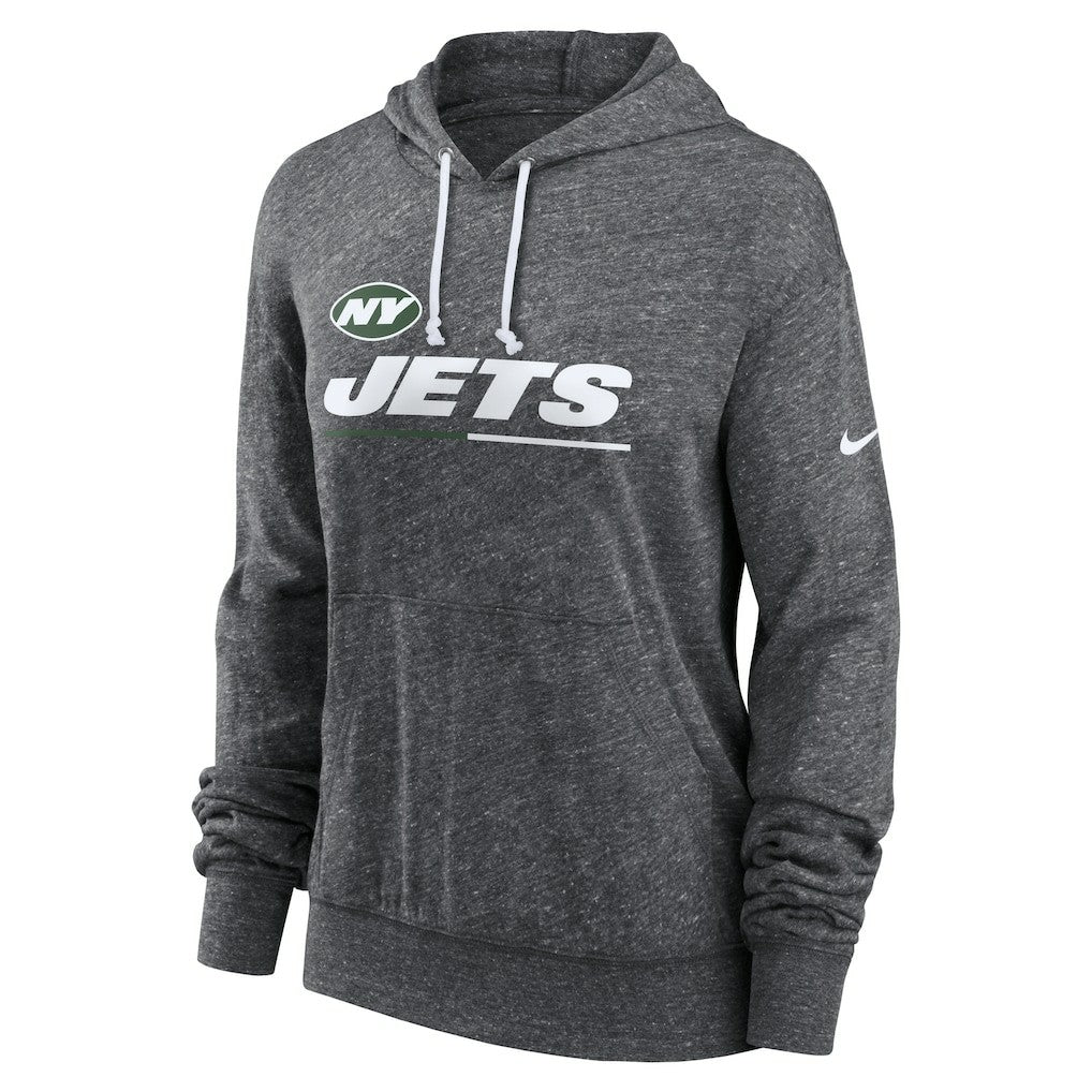 New York Jets Women's Team Spirit Gym Vintage Lightweight Hoodie Top - Heather Charcoal sale