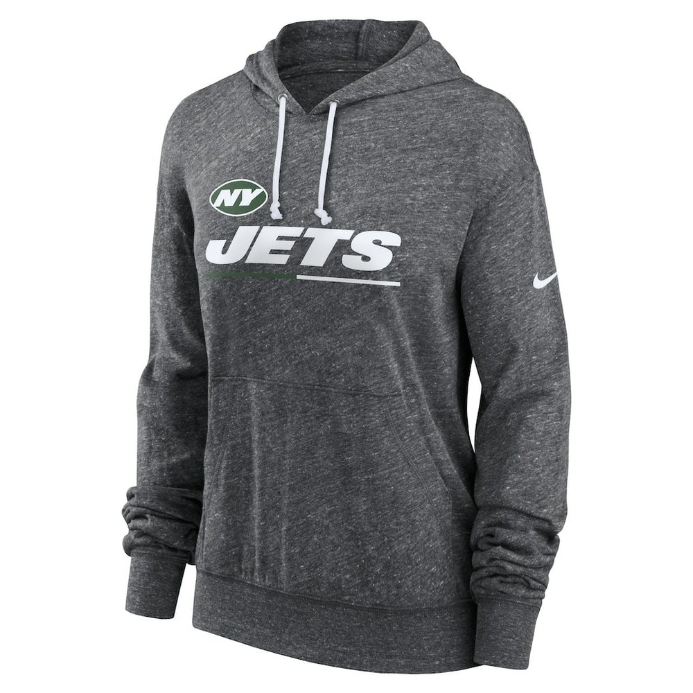 New York Jets Women's Team Spirit Gym Vintage Lightweight Hoodie Top - Heather Charcoal sale