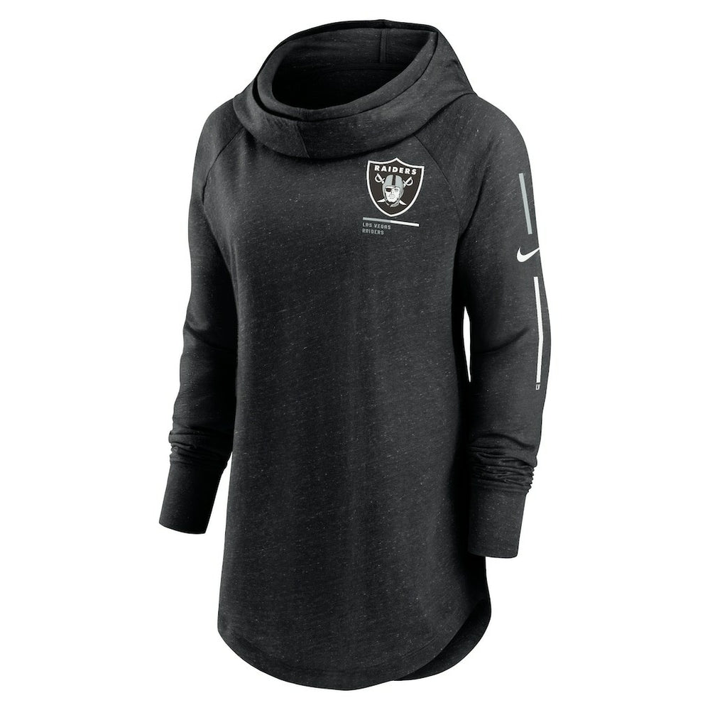 Las Vegas Raiders Women's Minimal Statement Lightweight Raglan Funnel Neck Pullover Hoodie - Black online