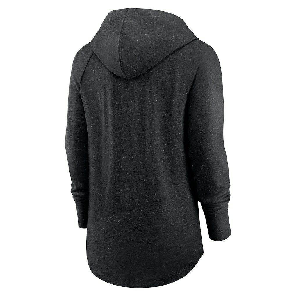 Las Vegas Raiders Women's Minimal Statement Lightweight Raglan Funnel Neck Pullover Hoodie - Black online