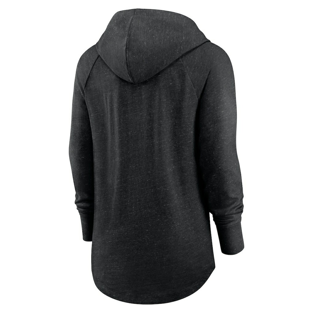 Las Vegas Raiders Women's Minimal Statement Lightweight Raglan Funnel Neck Pullover Hoodie - Black online