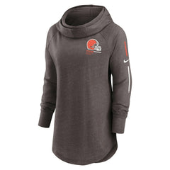 Cleveland Browns Women's Minimal Statement Lightweight Raglan Funnel Neck Pullover Hoodie - Brown online