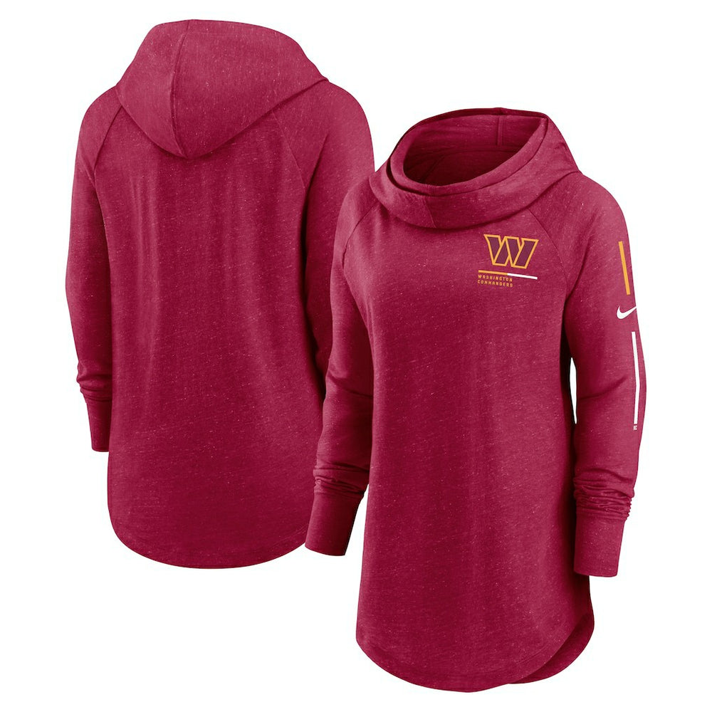 Washington Commanders Women's Minimal Statement Lightweight Raglan Funnel Neck Pullover Hoodie - Burgundy cheap