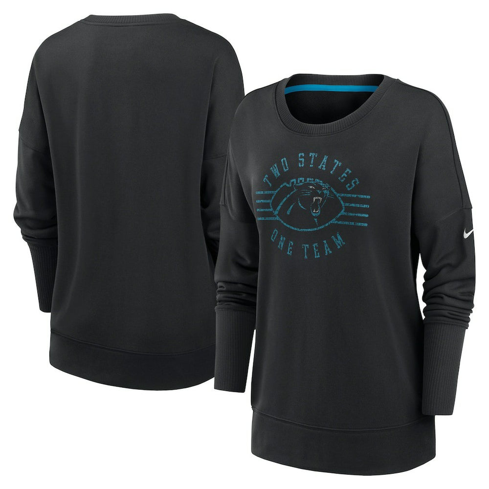 Carolina Panthers Women's Rewind Playback Icon Performance Pullover Sweatshirt - Black on sale