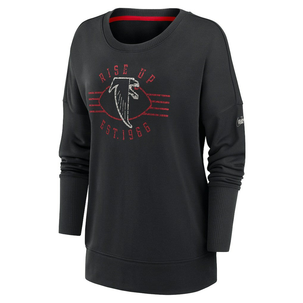 Atlanta Falcons Women's Rewind Playback Icon Performance Pullover Sweatshirt - Black outlet