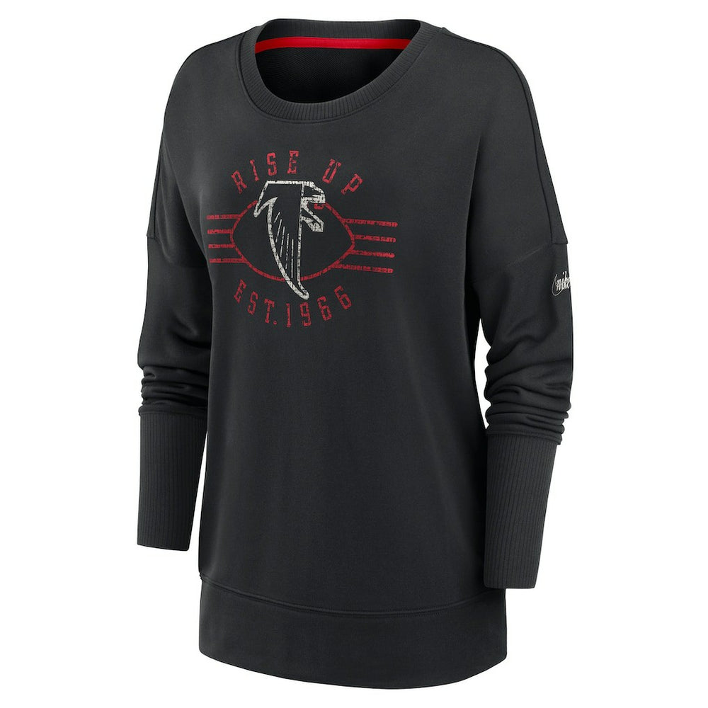 Atlanta Falcons Women's Rewind Playback Icon Performance Pullover Sweatshirt - Black outlet