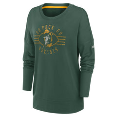 Green Bay Packers Women's Rewind Playback Icon Performance Pullover Sweatshirt - Green outlet