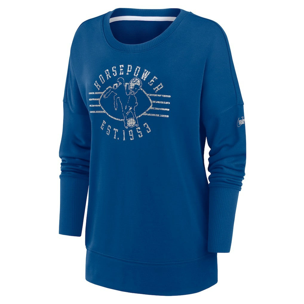 Indianapolis Colts Women's Rewind Playback Icon Performance Pullover Sweatshirt - Royal cheap