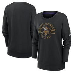 Minnesota Vikings Women's Rewind Playback Icon Performance Pullover Sweatshirt - Black on sale