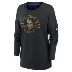 Minnesota Vikings Women's Rewind Playback Icon Performance Pullover Sweatshirt - Black on sale