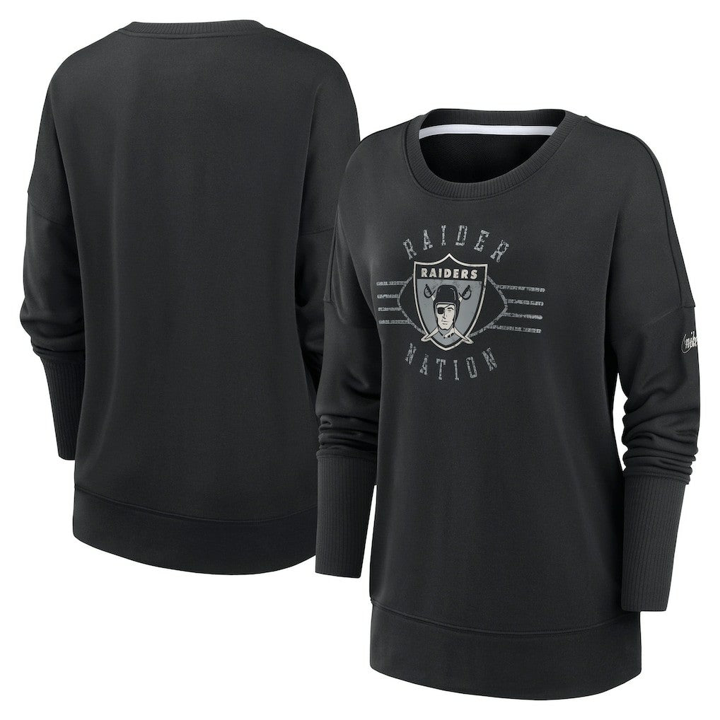 Las Vegas Raiders Women's Rewind Playback Icon Performance Pullover Sweatshirt - Black online