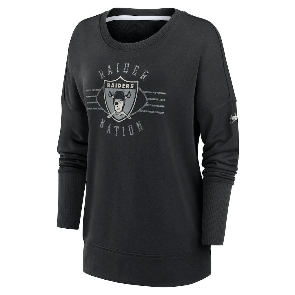 Las Vegas Raiders Women's Rewind Playback Icon Performance Pullover Sweatshirt - Black online
