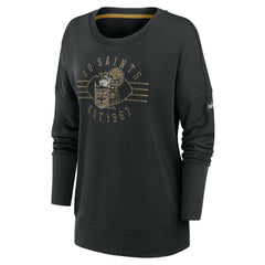 New Orleans Saints Women's Rewind Playback Icon Performance Pullover Sweatshirt - Black for sale
