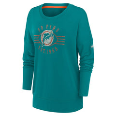 Miami Dolphins Women's Rewind Playback Icon Performance Pullover Sweatshirt - Aqua cheap