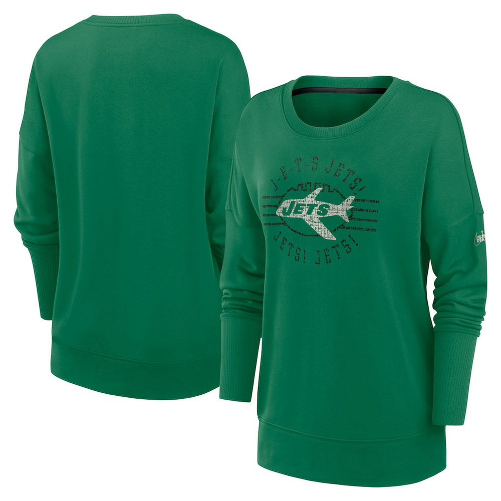 New York Jets Women's Rewind Playback Icon Performance Pullover Sweatshirt - Green on sale