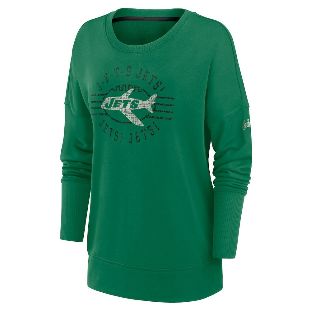 New York Jets Women's Rewind Playback Icon Performance Pullover Sweatshirt - Green on sale
